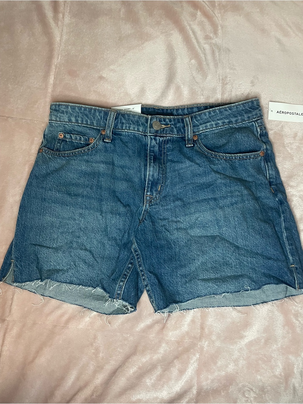 Aeropostale Women's Dark Blue Denim Cutoff Shorts